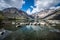 Convict Lake in the springtime, located off of US-395, near Mammoth Lakes California in the eastern Sierra Nevada mountains, Inyo