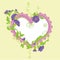 Convolvulus Flowers bouquet and lace heart