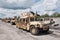 Convoy of armored HMMWV Ukrainian army