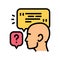 convversation customer testimonial color icon vector illustration
