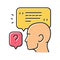 convversation customer testimonial color icon vector illustration