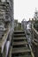 Conwy Town Walls, Top of steps leading to wall top walk, wide angle