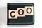 COO - acronym from wooden blocks with letters, concept. COO - chief operating officer