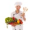 Cook with assortment fresh vegetables