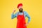 Cook bearded man knows some secret tips cooking delicious meals, good idea