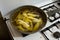 Cook in boiling oil french fries