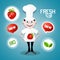 Cook - Chef with Strawberry and Fresh, New, Bio Icons