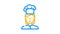 cook chef woman color icon animation