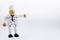 Cook chef. wooden toy cook chef figure. isolated cook chef