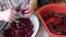 The cook cleans the beets with a knife. healthy food concept