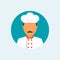 Cook flat icon. Chef avatar