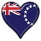 Cook island button flag heart shape