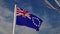 Cook Islands flag waving with blue sky in summer - video animation