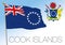 Cook Islands official national flag and coat of arms