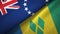 Cook Islands and Saint Vincent and the Grenadines two flags textile cloth