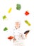 Cook Juggling With Vegetables