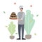 Cook made birthday cake vector illustration. Flat style