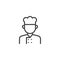 Cook man uniform line icon