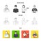 Cook, painter, teacher, locksmith mechanic.Profession set collection icons in flat,outline,monochrome style vector