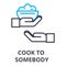 Cook somebody thin line icon, sign, symbol, illustation, linear concept, vector