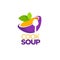 Cook Soup, vector logo template with image of cartoon bowl