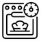 Cook stove icon outline vector. Food chef