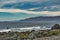 Cook Strait, New Zealand, on a stormy day.As seen from Baring Head, East Harbour Regional Park,