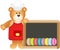 Cook teddy bear with macaroons slate board