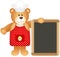 Cook teddy bear with slate board