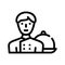 Cook worker line icon vector illustration flat