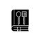 Cookbook black icon, vector sign on isolated background. Cookbook concept symbol, illustration
