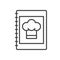 Cookbook line icon, outline vector sign, linear style pictogram isolated on white.