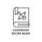 Cookbook, recipe book line icon, outline sign, linear symbol, vector, flat illustration