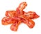 Cooked bacon rashers close-up on a white background