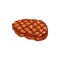 Cooked barbecue steak icon, grilled meat