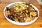 Cooked black fungus with pork ,chinese food