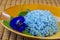 Cooked Blue Rice made from Butterfly Pea flower