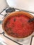 Cooked borscht soup