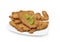 Cooked breaded fillets of seitan