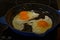 A cooked breakfast has the surprise of a double-yolked egg