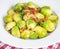 Cooked Brussel Sprouts with Sundried Tomatoes and Shallot