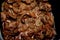 cooked chicken livers, gizzards and hearts, selective focus of fresh liver, gizzard and heart of chickens full of protein in a