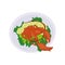 Cooked crab on a plate on a white background - Vector