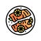 cooked lemon salmon color icon vector illustration