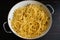 Cooked Linguine Drained in a Colander