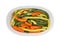 Cooked Mixed Vegetables In Oval Bowl