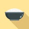 Cooked rice bowl icon, flat style