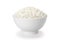 Cooked rice in white cup or bowl with clipping path