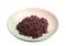 Cooked Riceberry in Plate on White Background