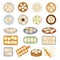 Cooked Traditional Chinese Dumplings or Dim Sum Big Vector Set